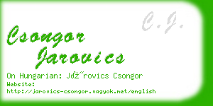 csongor jarovics business card